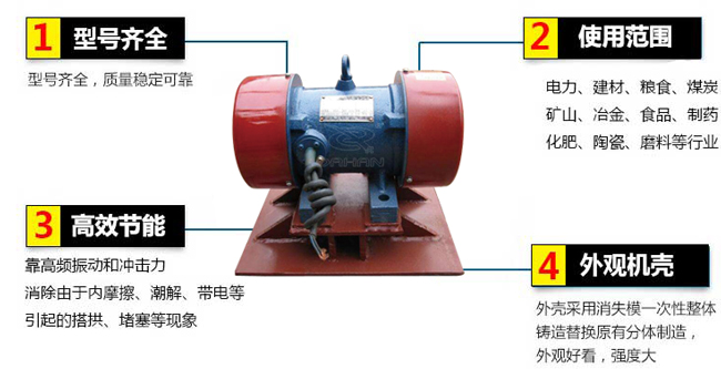 lzf倉壁振動器：1，型號齊全：型號齊全，質量穩定可靠。2，適用范圍：電力，建材，糧食，煤炭，礦山，冶金，食品，制藥，化肥，陶瓷，磨料等行業。3，高效：靠高頻振動和沖擊力消除由于內摩擦，潮解，帶電等引起的塔供，堵塞等現象。4，外觀機殼：外殼采用消失模一次性整體鑄造替換原有分體制造，外觀好看，強度大。